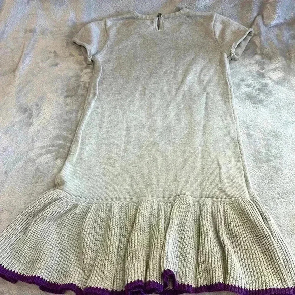 GAP - knit short(cap) sleeve dress with sequin hearts and ruffled skirt. Size 10 - Picture 5 of 5